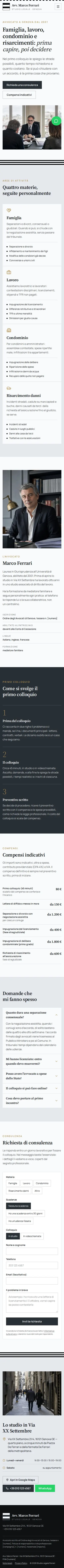Modello di sito per avvocato: vista móvil