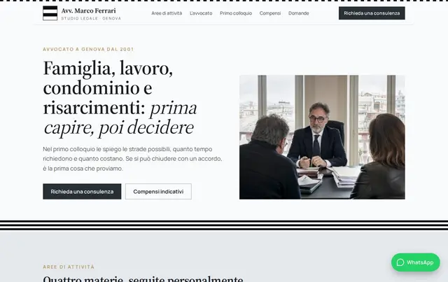Modello di sito per avvocato