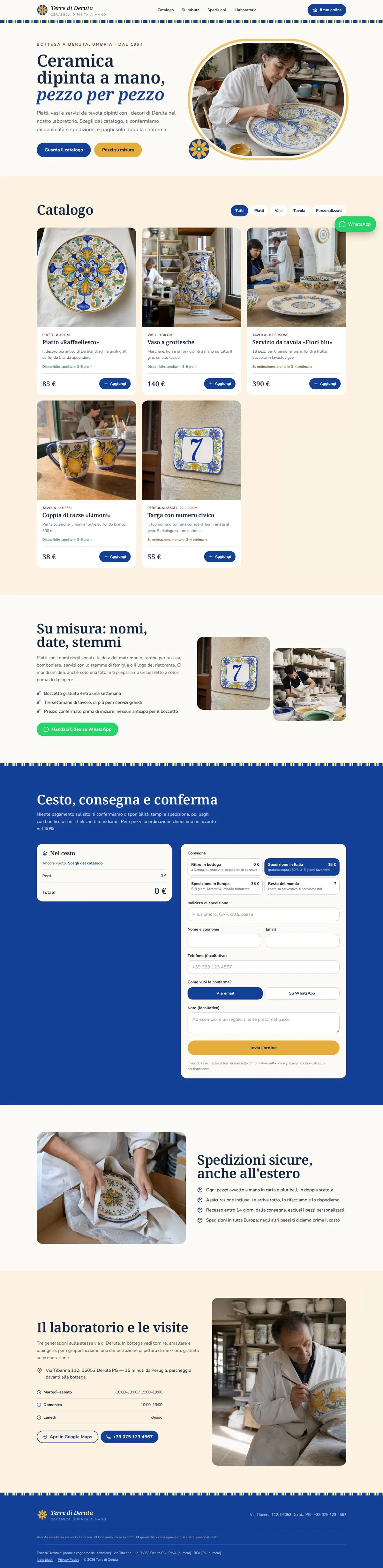 Modello di sito per bottega artigiana: Ansicht am Computer