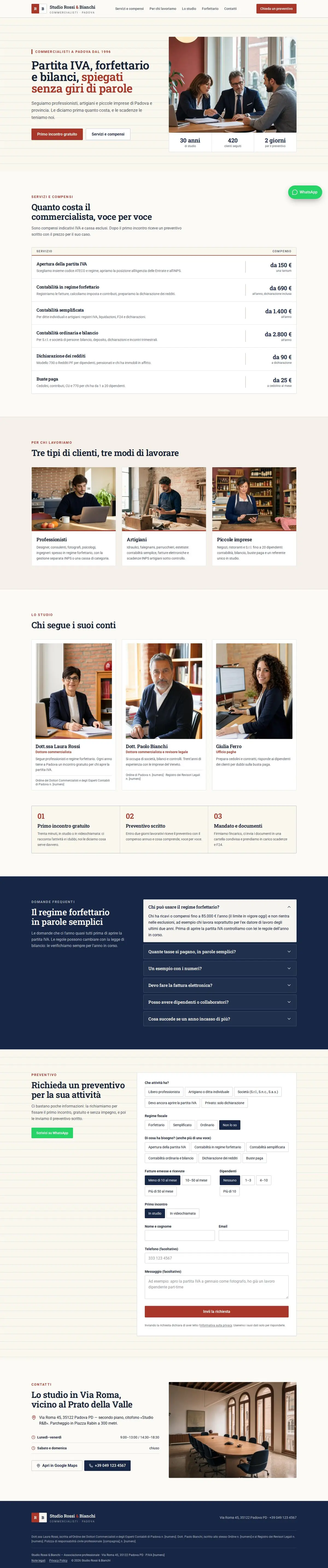 Modello di sito per commercialista : aperçu sur ordinateur