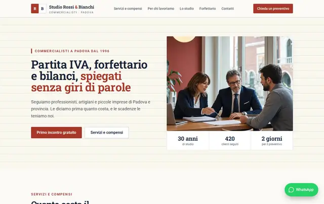 Modello di sito per commercialista
