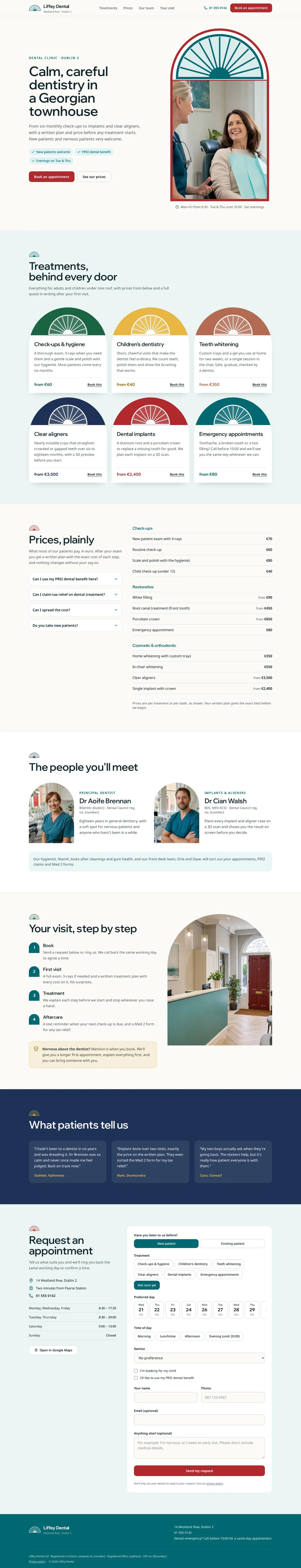 Dental clinic website template : aperçu sur ordinateur
