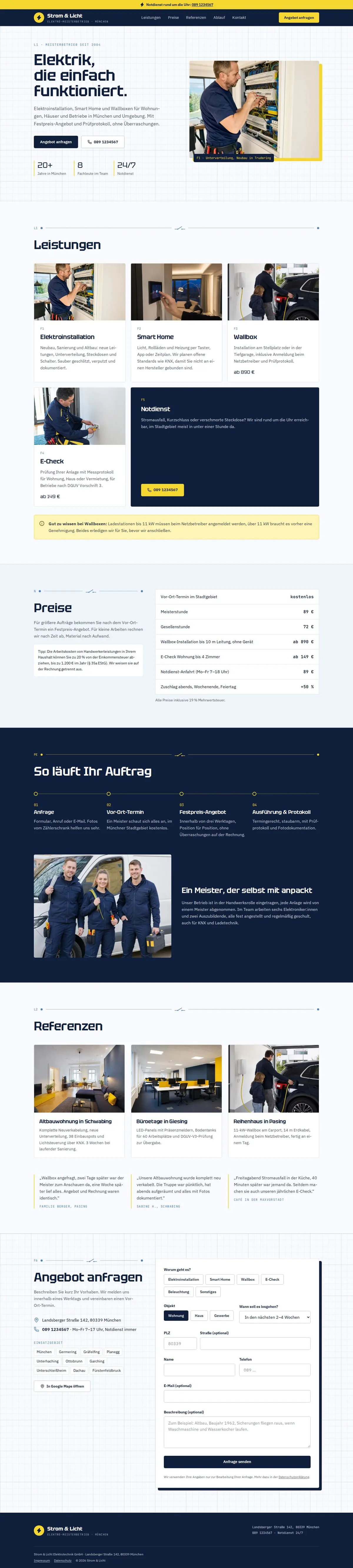 Handwerker-Vorlage: versione desktop