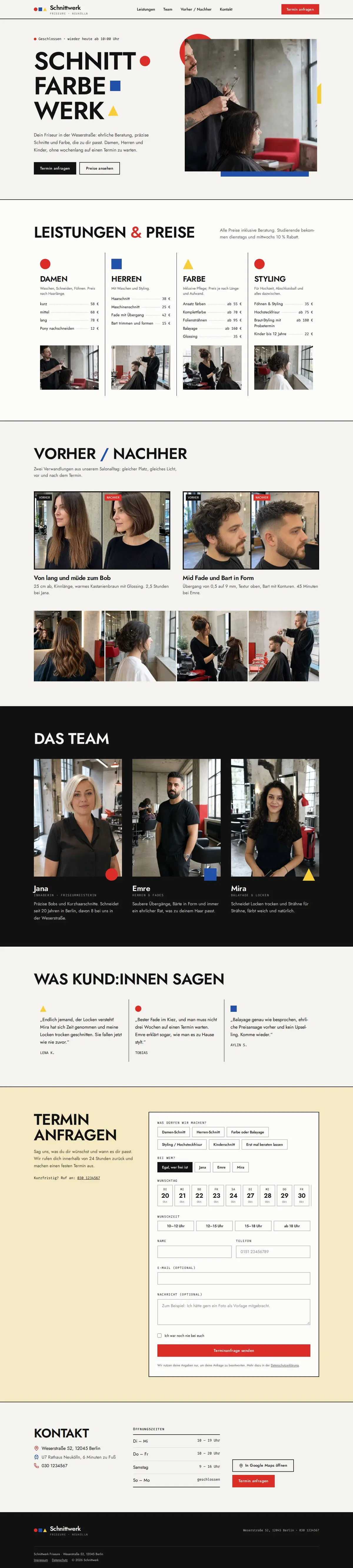Friseursalon-Vorlage: Ansicht am Computer