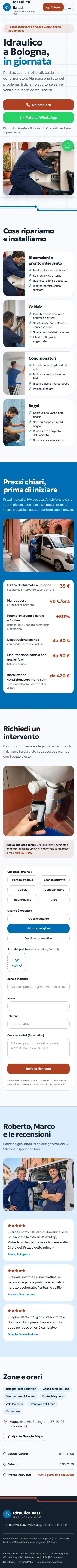 Modello di sito per idraulico : aperçu sur téléphone