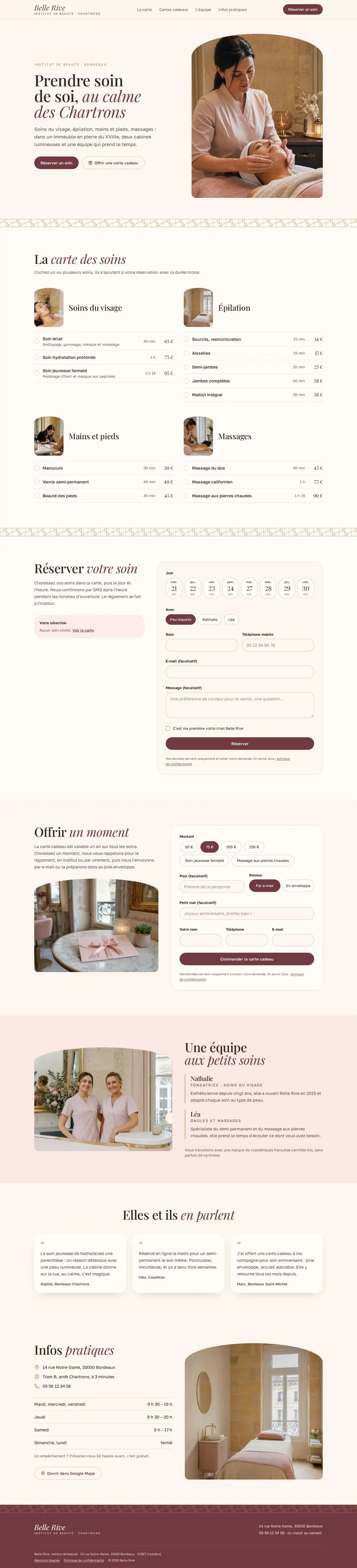 Modèle de site d'institut de beauté: Ansicht am Computer