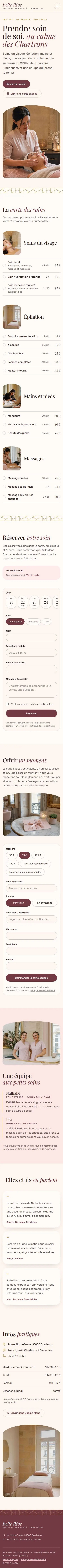 Modèle de site d'institut de beauté: Ansicht am Smartphone