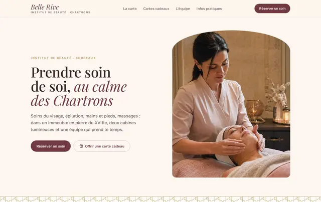 Modèle de site d'institut de beauté