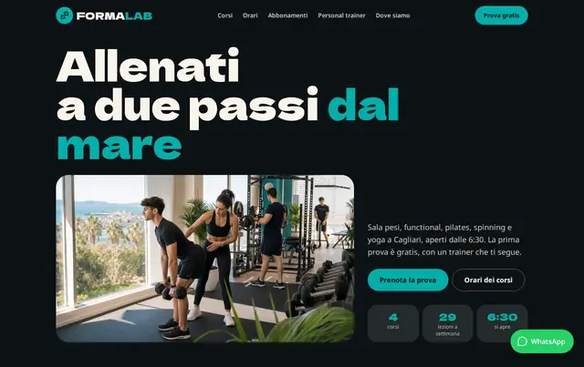 Modello di sito per palestra