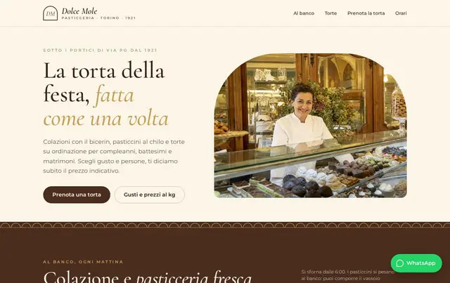 Modello di sito per pasticceria