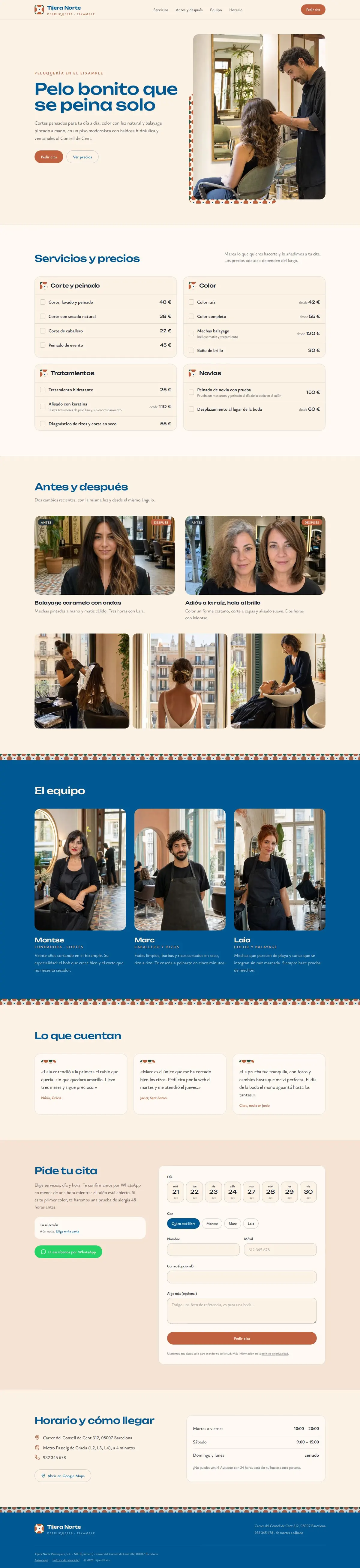 Plantilla de web para peluquería: Ansicht am Computer