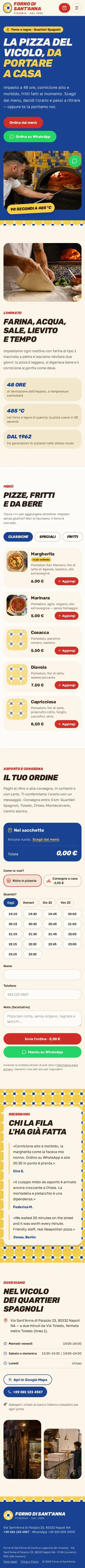 Modello di sito per pizzeria : aperçu sur téléphone