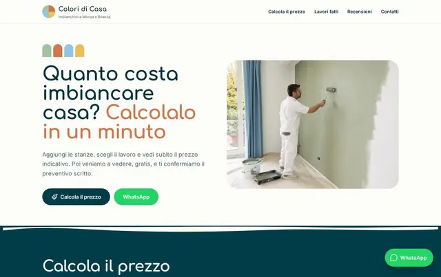Modello con calcolatore di preventivo