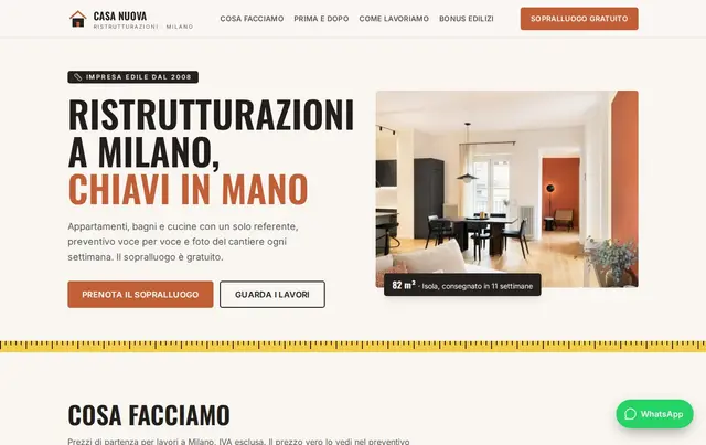 Modello di sito per impresa di ristrutturazioni