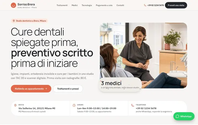 Modello di sito per studio dentistico